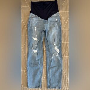 Pink Blush - Cuffed Hem Maternity Jeans